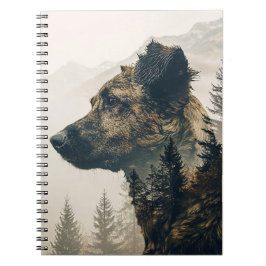 Caderno Espiral Notebook Rustic Dog Forest