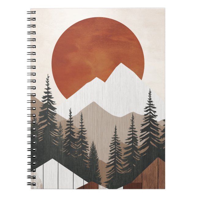 Caderno Espiral Notebook Rustic Mountain Landscape (Frente)