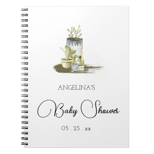 Caderno Espiral Notebook Rustic Pott Chá de fraldas Gift List (Frente)