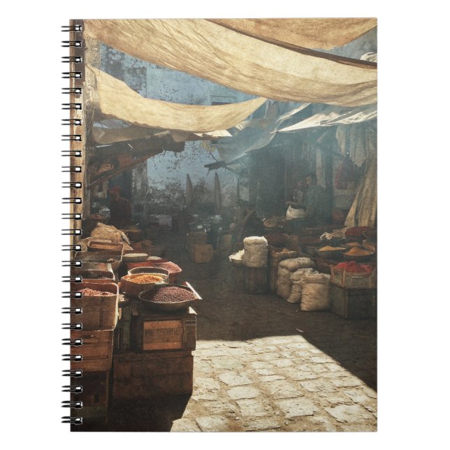 Caderno Espiral Notebook Rustic Sunlit Spice Market (Frente)