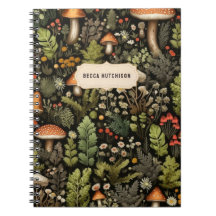 Notebook Rustic Woodland Mushroom Forest