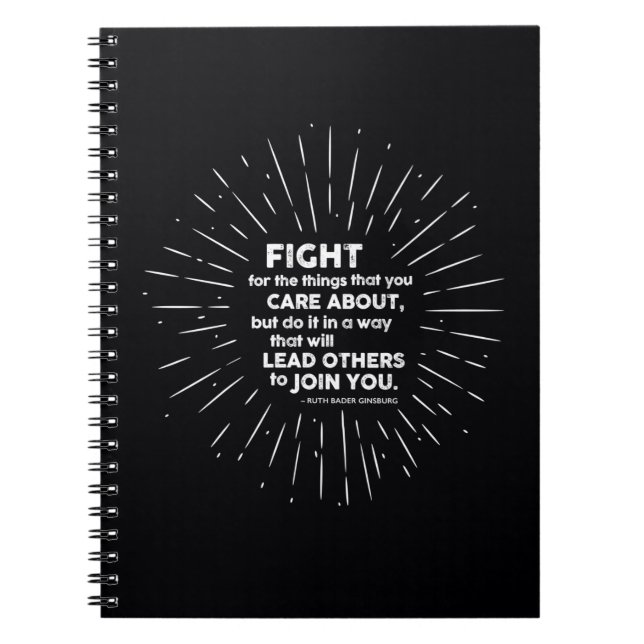 Caderno Espiral Notebook Ruth Bader Ginsburg RBG Fight (Frente)