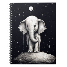 Notebook Sad Elephant Moon