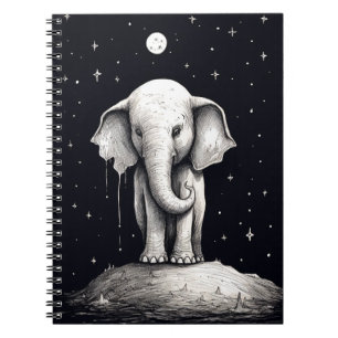 Caderno Espiral Notebook Sad Elephant Moon