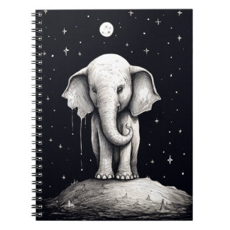 Caderno Espiral Notebook Sad Elephant Moon