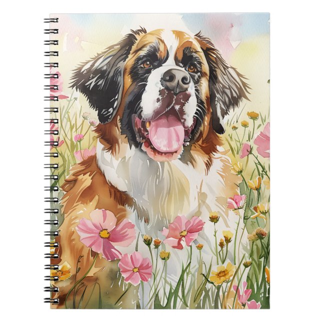 Caderno Espiral Notebook – Saint Bernard Dog Lover Journal (Frente)