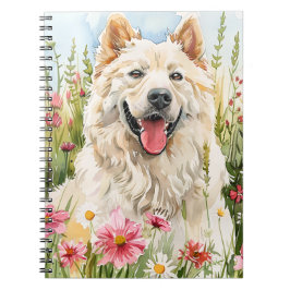 Caderno Espiral Notebook – Samoyed Watercolor Dog Lover Journal