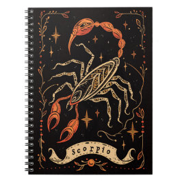 Caderno Espiral Notebook Scorpio Celestial Arte Zodiática