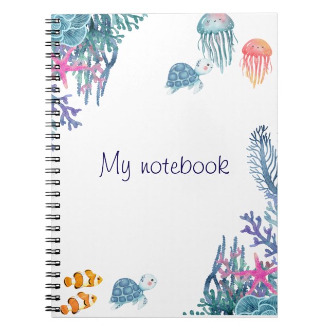 Caderno Espiral Notebook Sea Breeze - Diário bonito para o oceano  (Frente)