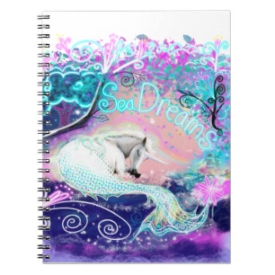 Caderno Espiral Notebook Sea Dreams Unicorn Art