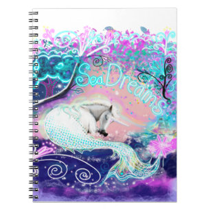 Caderno Espiral Notebook Sea Dreams Unicorn Art