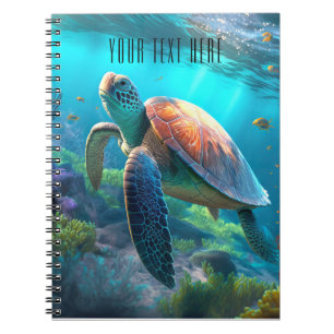 Caderno Espiral Notebook Sea Turtle Nature - Título Personalizado