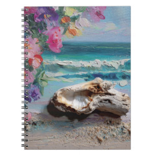 Caderno Espiral Notebook Seashell Flowers de Arte Costeira