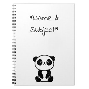 Caderno Espiral Notebook Sentado Panda Bear