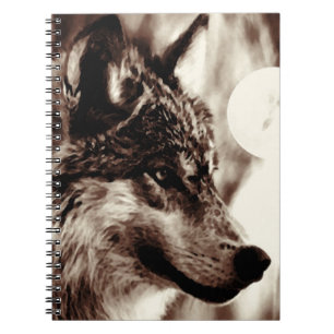 Caderno Espiral Notebook Sepia Wolf