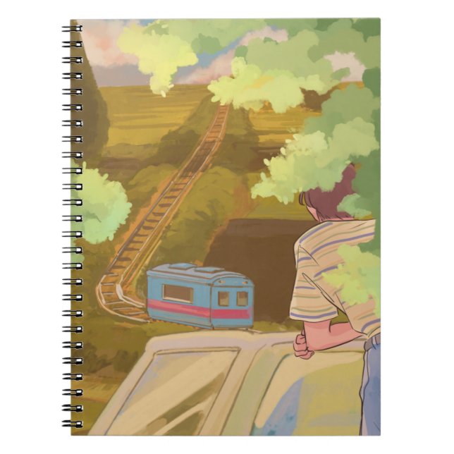 Caderno Espiral Notebook Serene Train Journey - estético dos anos  (Frente)