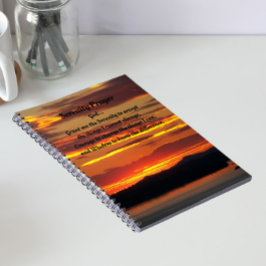 Caderno Espiral Notebook Serenity Prayer Orange Sunset