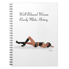Caderno Espiral Notebook Sexy Brunette Pinup Girl Dormindo