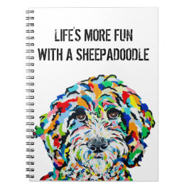 Caderno Espiral Notebook Sheepadoodle Dog 6,5" x 8,75"