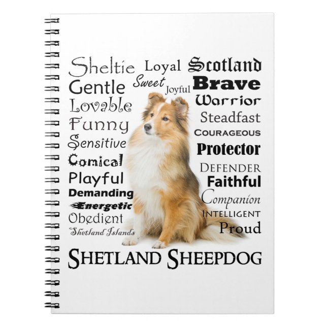 Caderno Espiral Notebook Sheltie Traits Spiral (Frente)