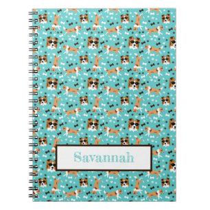 Caderno Espiral Notebook Shetland Sheepdog Padrão Aqua