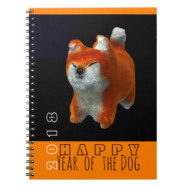 Caderno Espiral Notebook Shiba Puppy 3D Digital Art Ano 2018 (Frente)