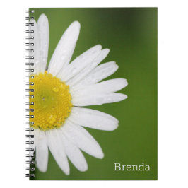 Caderno Espiral Notebook Simples de Flor de Margarida