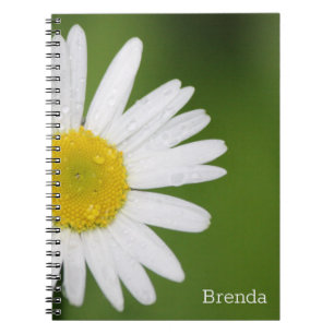 Caderno Espiral Notebook Simples de Flor de Margarida