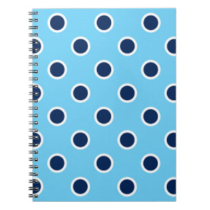 Caderno Espiral Notebook Sky Blue Spiral com Bolinhas Marinho