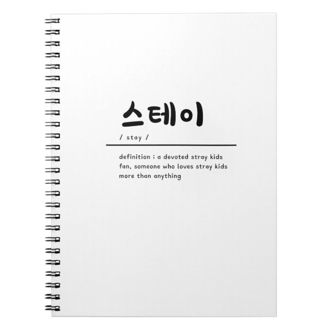 Caderno Espiral Notebook SKZ KPOP para crianças vadias (Frente)