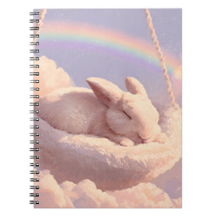 Caderno Espiral Notebook Sleeping Bunny Rainbow Swing