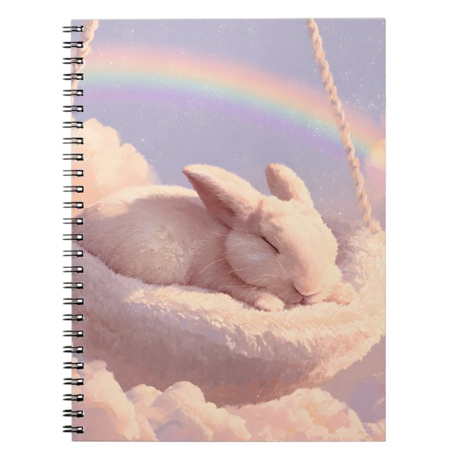 Caderno Espiral Notebook Sleeping Bunny Rainbow Swing (Frente)