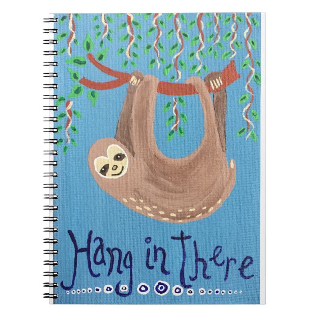 Caderno Espiral Notebook Sloth Spiral "Aguente aí" (Frente)