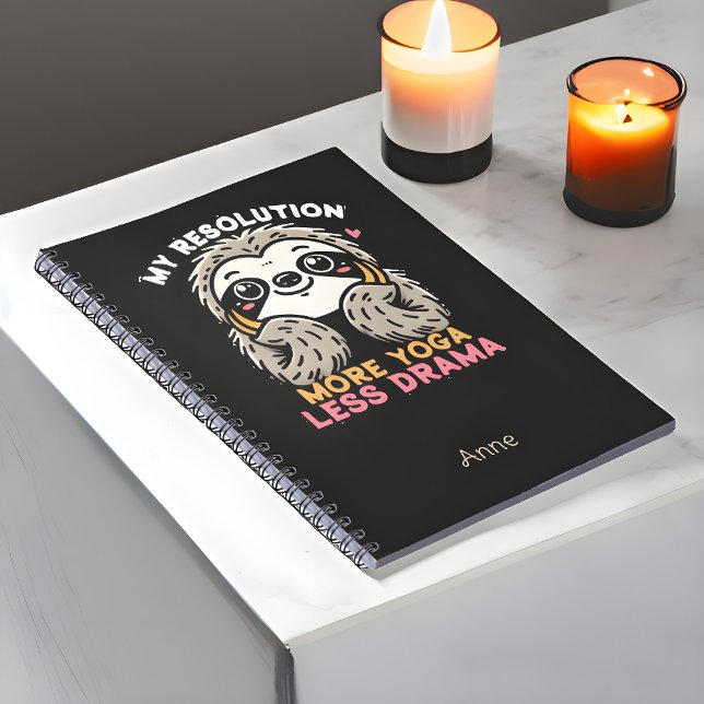 Caderno Espiral Notebook Sloth Yoga - Mais Yoga Menos Drama (Criador carregado)