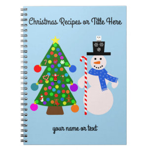 Caderno Espiral Notebook Snowman e Árvore de Natal #3