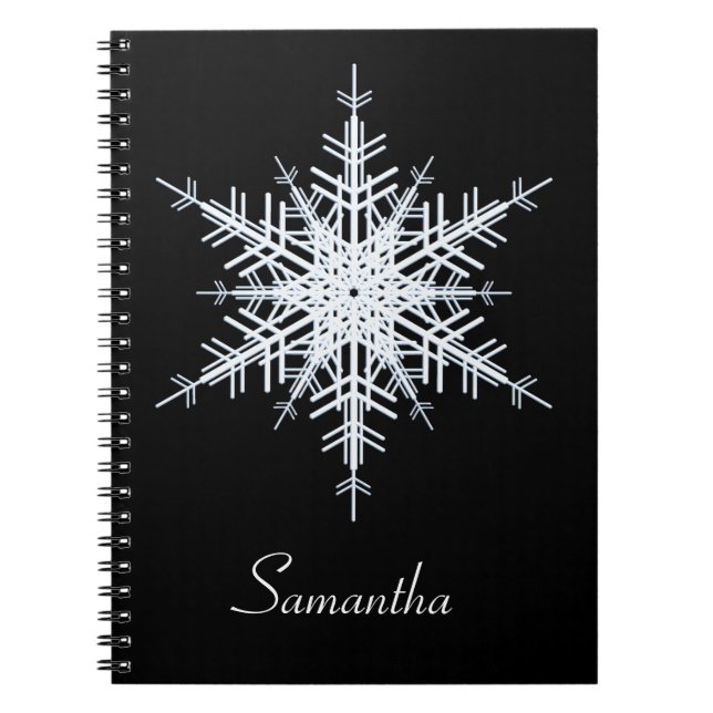 Caderno Espiral Notebook Snowy White Snowflake (Frente)