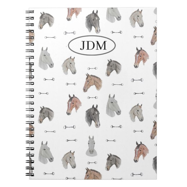 Caderno Espiral Notebook sobre cavalos e bits (Frente)