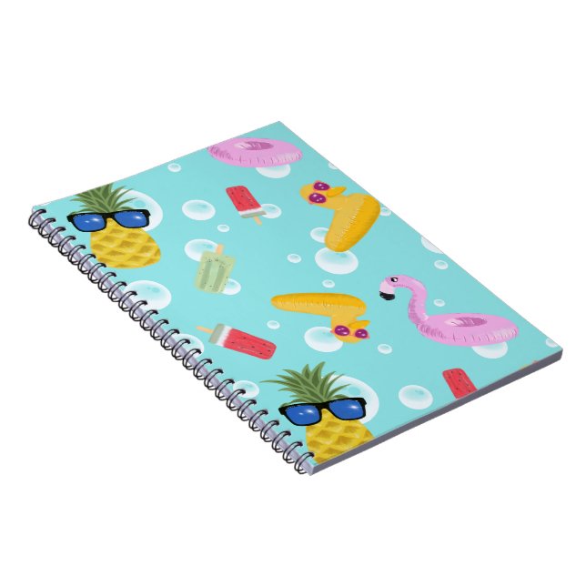 Caderno Espiral Notebook sobre tema de verão (Lado Direito)