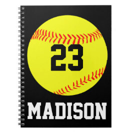 Caderno Espiral Notebook Softball Personalizado