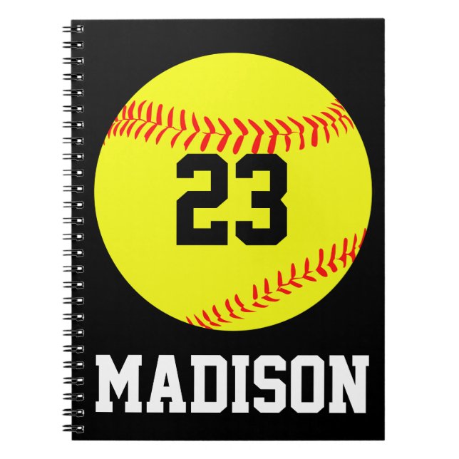 Caderno Espiral Notebook Softball Personalizado (Frente)