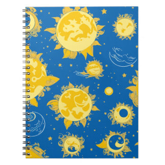 Caderno Espiral Notebook sol e lua