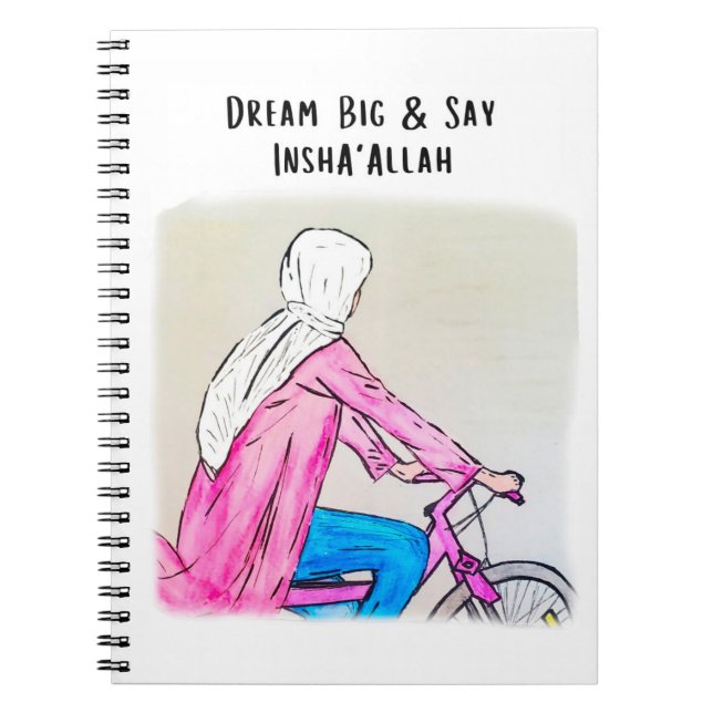 Caderno Espiral Notebook - Sonhe grande e diga InshaAllah (Frente)