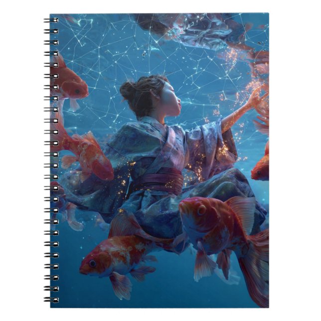 Caderno Espiral Notebook Sonho de Constelação de peixes (Frente)