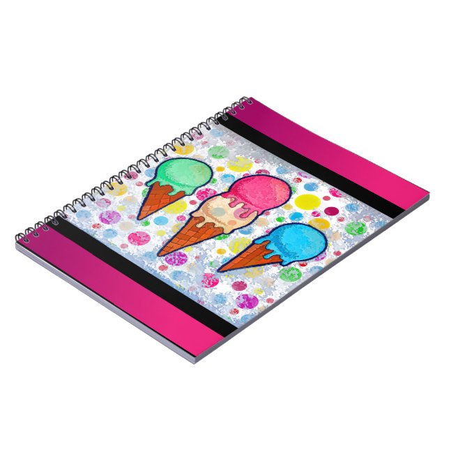 Caderno Espiral Notebook Sorvete Cones (Left Side)