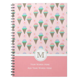 Caderno Espiral Notebook Sorvete Monograma