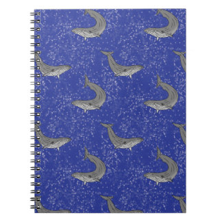 Caderno Espiral Notebook Space Whales Starry Sky Art Diário de bal