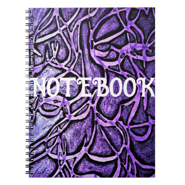 Caderno Espiral NOTEBOOK SPIRAL com design abstrato roxo (Frente)