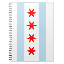 Notebook Spiral da bandeira de Chicago
