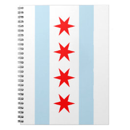 Caderno Espiral Notebook Spiral da bandeira de Chicago