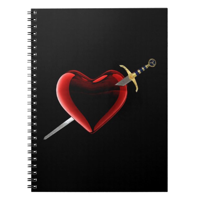 Caderno Espiral Notebook Spiral De Coração E Dagger (Frente)